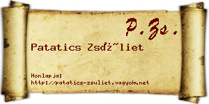 Patatics Zsüliet névjegykártya
